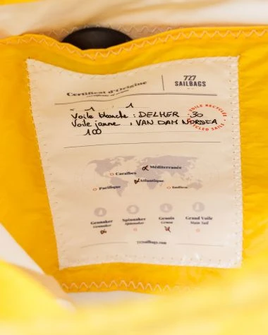 Biky Pannier Backpack Convertible Blue And Yellow Recycled Sail - Image 11