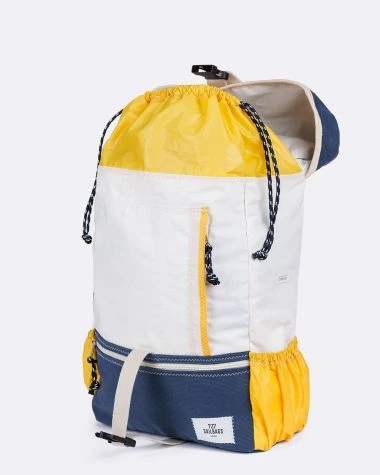 Biky Pannier Backpack Convertible Blue And Yellow Recycled Sail - Image 9