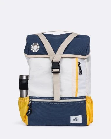 Biky Pannier Backpack Convertible Blue And Yellow Recycled Sail