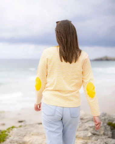 Women's Calvi Striped Sailor Shirt Yellow Stripes Recycled Sail - Image 4