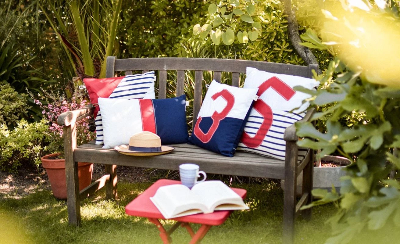 Cushion 40x40 Breton Stripes Recycled Sail - Image 3