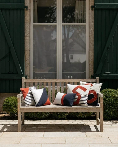 Cushion 40x40 Breton Stripes Recycled Sail - Image 4