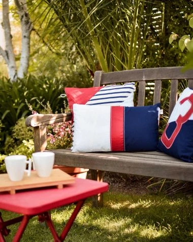 Cushion 40x40 Breton Stripes Recycled Sail - Image 7