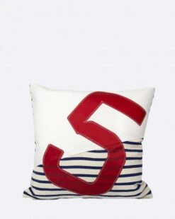 Cushion 20x20 In Breton Stripes Recycled Sail