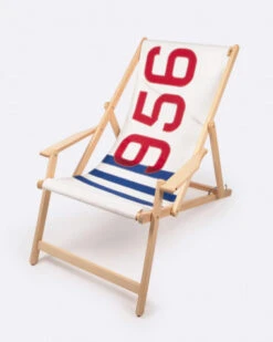 Beechwood Deckchair Breton Stripes Recycled Sail