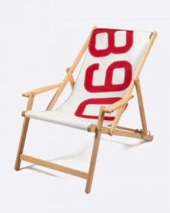 Beechwood Deckchair White And Red Recycled Sail