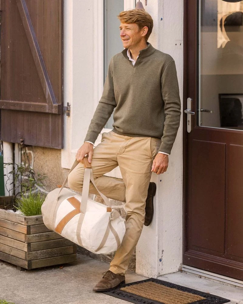 Onshore Duffel Bag Linen And Lether Recycled Sail - Image 8