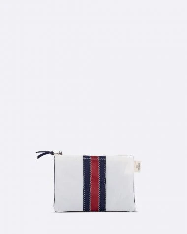 Makeup Bag Red And Navy Blue Recycled Sail