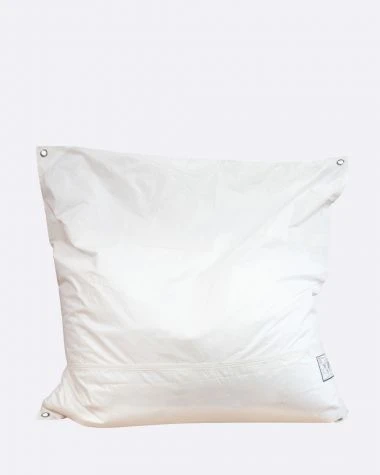 Maxi Bean Bag 55x55 In White And Red Recycled Sail - Image 2