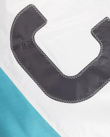 Maxi Bean Bag 55x55 In Turquoise And Grey Recycled Sail - Image 4