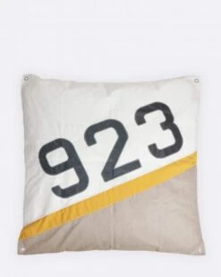 Maxi Bean Bag 55x55 In Linen And Yellow Recycled Sail