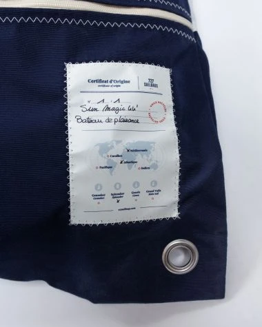 Maxi Bean Bag 55x55 In Navy Blue Recycled Sail - Image 5