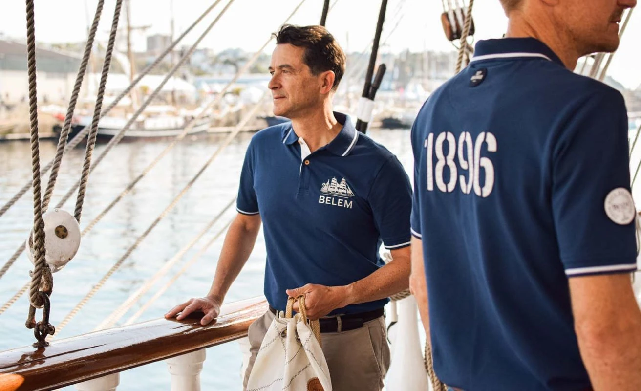 Men's Short Sleeve Polo Shirt Belem Collection Recycled Sail - Image 3