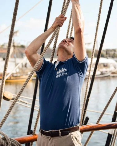 Men's Short Sleeve Polo Shirt Belem Collection Recycled Sail - Image 5