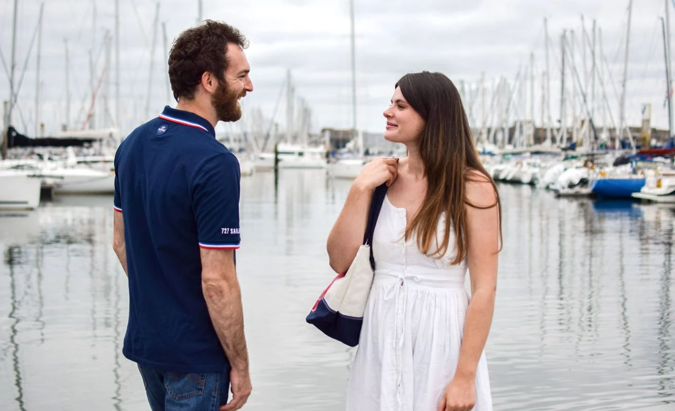 Men's Short Sleeve Polo Shirt Navy Blue Recycled Sail - Image 3
