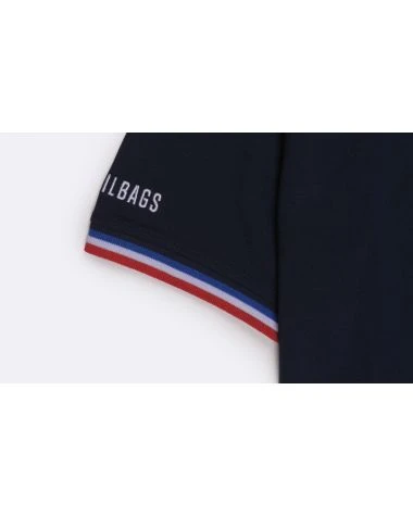 Men's Short Sleeve Polo Shirt Navy Blue Recycled Sail - Image 6