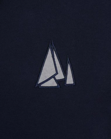 Men's Short Sleeve Polo Shirt Navy Blue Recycled Sail - Image 7