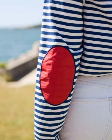 Women's Nantucket Striped Sailor Shirt Blue Stripes Recycled Sail - Image 6