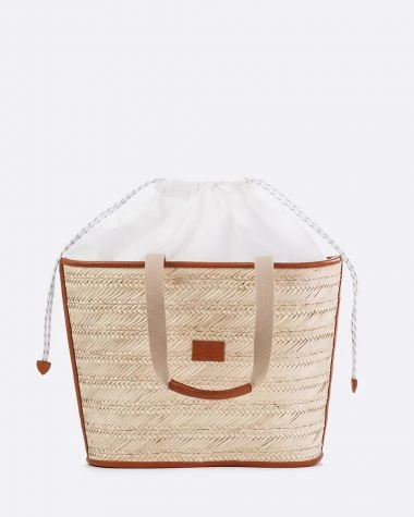 Pénélope Basket Bag Camel Brown Recycled Sail - Image 4