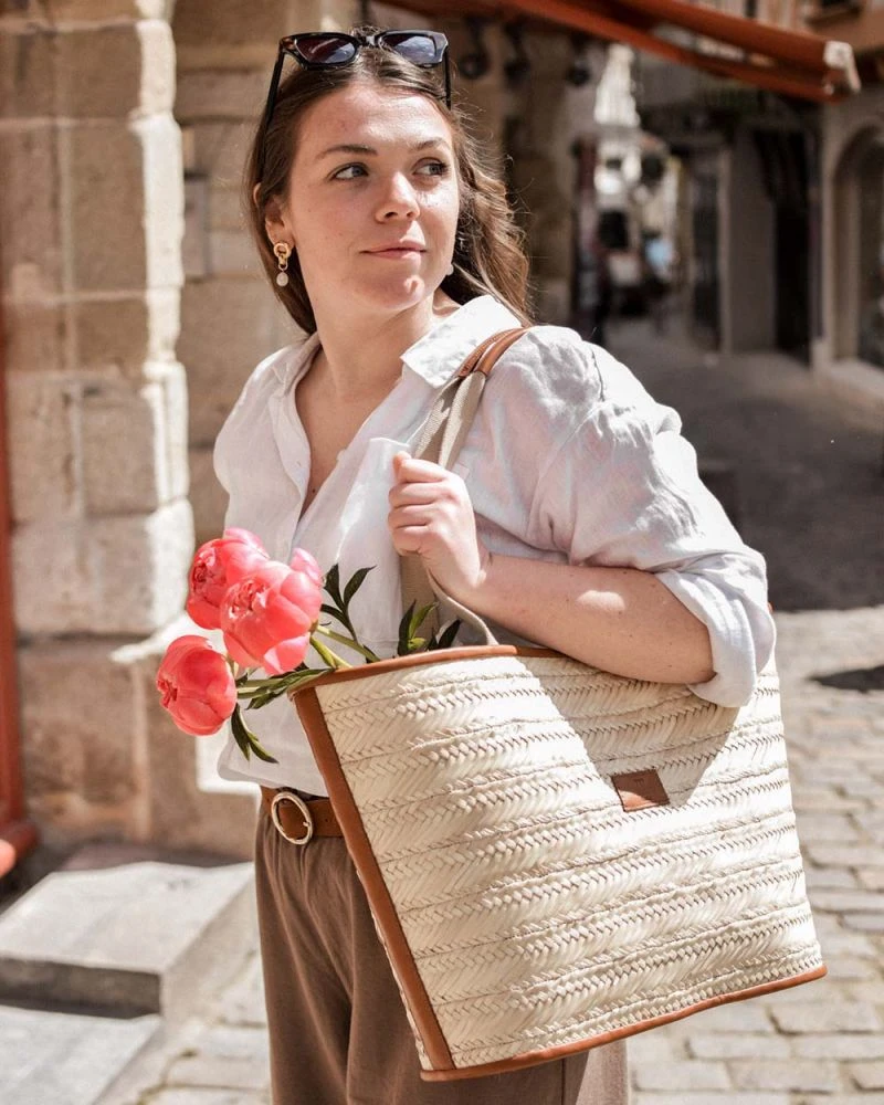 Pénélope Basket Bag Camel Brown Recycled Sail - Image 8