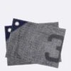 2 Placemats Grey And Dark Blue Recycled Sail