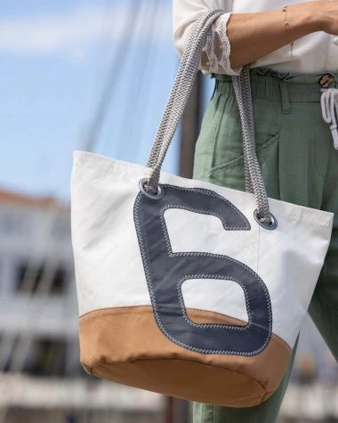 Sandy Handbag Caramel And Grey Recycled Sail - Image 7