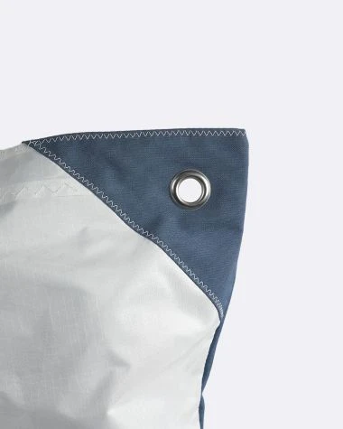 Maxi Bean Bag 55x55 In Nattier Blue And Navy Blue Recycled Sail - Image 6