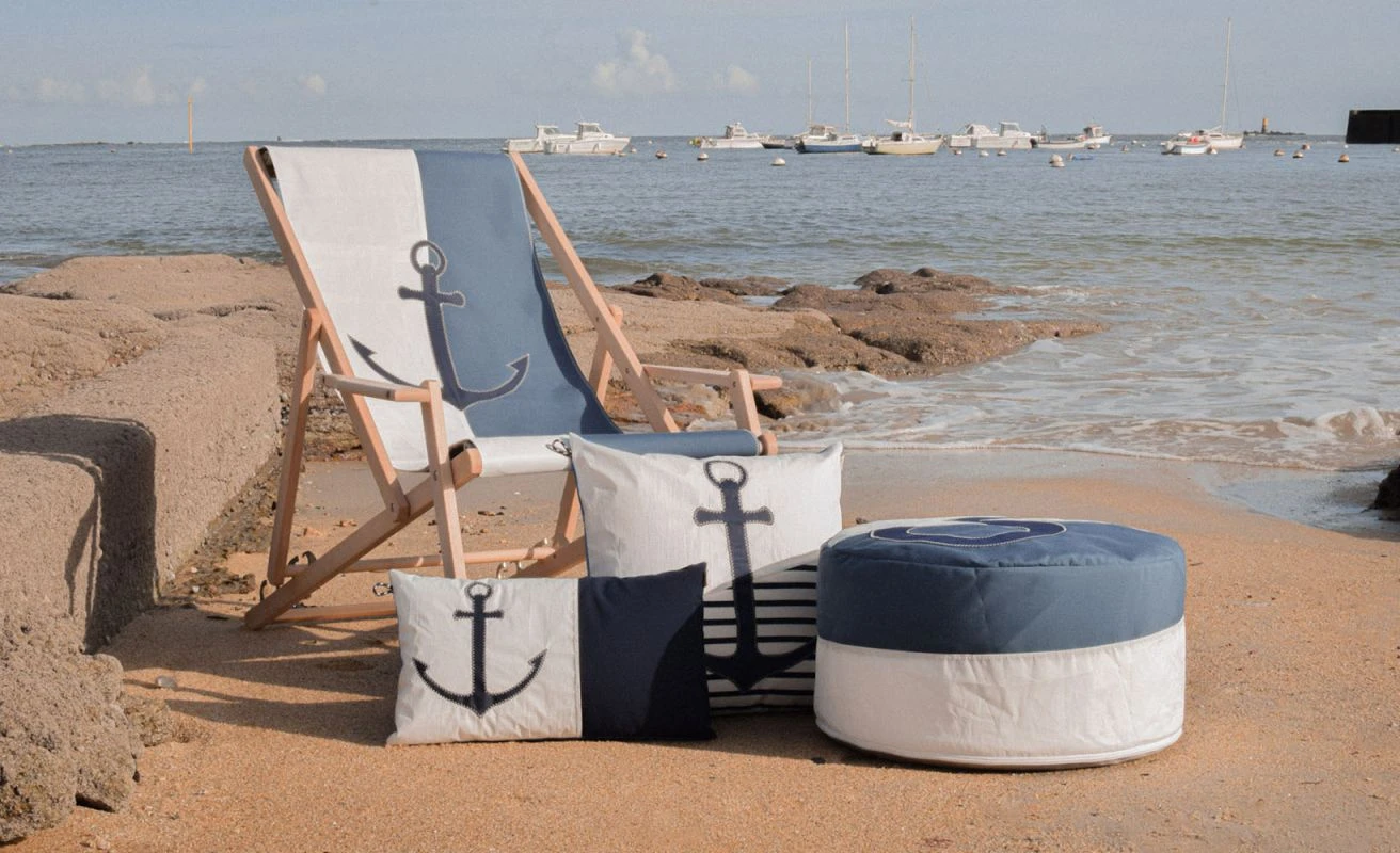 Cruise Bean Bag β28 Blue Anchor Recycled Sail - Image 3