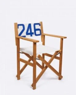 Beechwood Directors Chair Blue Recycled Sail