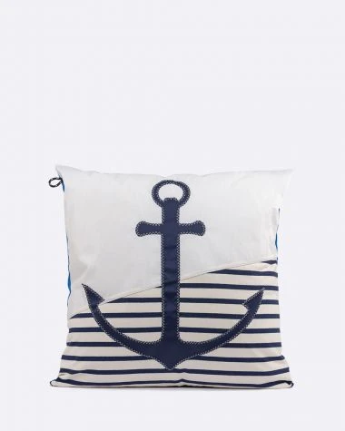Cushion 20x20 In Blue Anchor Recycled Sail
