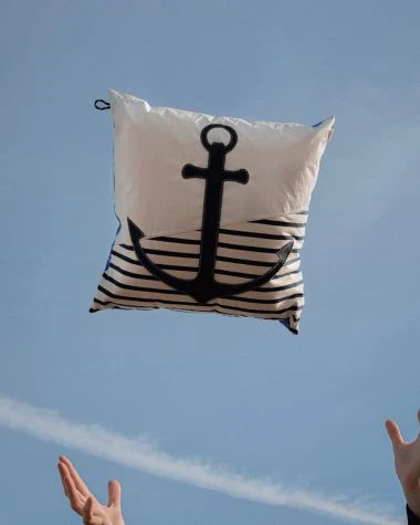 Cushion 20x20 In Blue Anchor Recycled Sail - Image 5