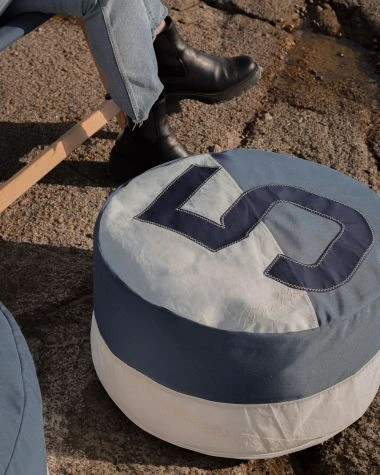 Solo Bean Bag β22 Nattier Blue And Grey Recycled Sail - Image 2