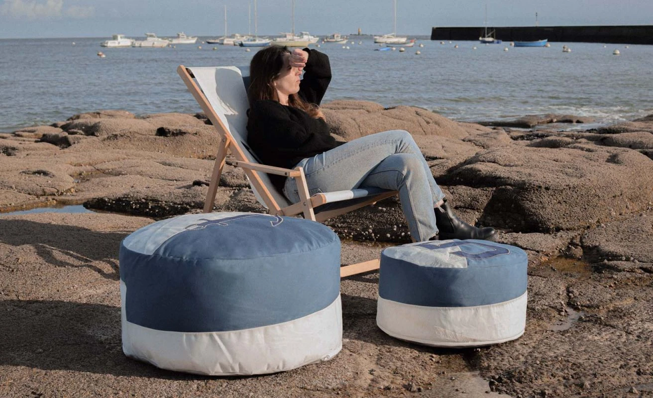 Solo Bean Bag β22 Nattier Blue And Grey Recycled Sail - Image 3