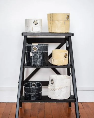 Table Basket 3Di Black Size Large Recycled Sail - Image 4