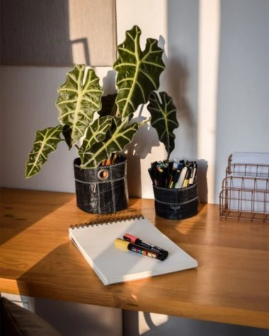 Table Basket 3Di Black Size Large Recycled Sail - Image 5