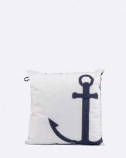Cushion 15x15 In Blue Anchor Recycled Sail