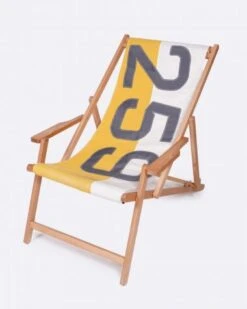 Beechwood Deckchair Mustard Yellow Recycled Sail