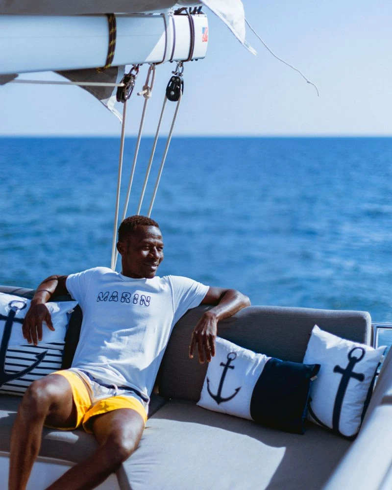 Cushion 20x12 In Blue Anchor Recycled Sail - Image 8