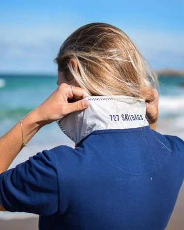 Yachting Polo Dress Deep Blue Recycled Sail - Image 6