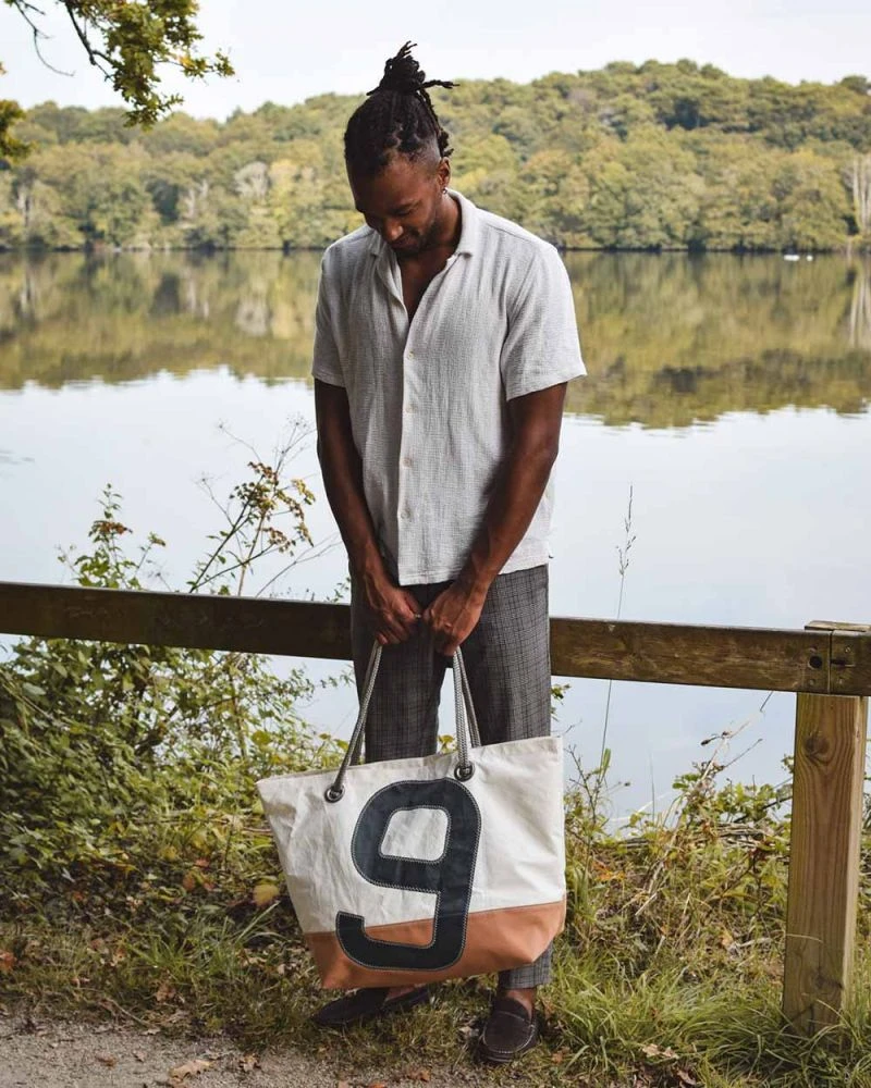 Carla Travel Bag Caramel And Grey Recycled Sail - Image 8