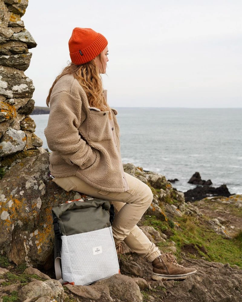 Rollup Backpack Khaki Recycled Sail - Image 8