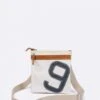 Travel Cross-body Bag Leather And Linen Recycled Sail