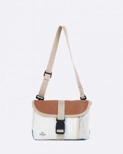 Scooty Handlebar Cross-body Bag Convertible Blue And Brown Recycled Sail