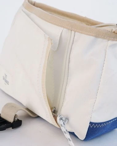 Scooty Handlebar Cross-body Bag Convertible Blue And Brown Recycled Sail - Image 5