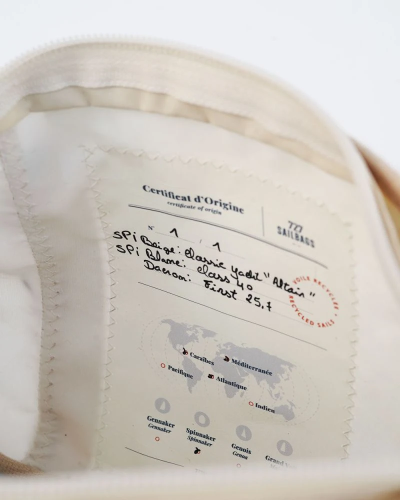 Scooty Handlebar Cross-body Bag Convertible Blue And Brown Recycled Sail - Image 8