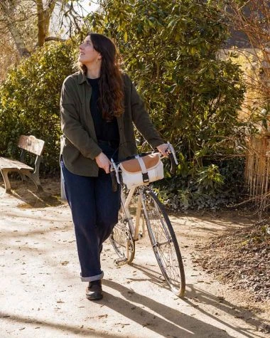 Scooty Handlebar Cross-body Bag Convertible Blue And Brown Recycled Sail - Image 9