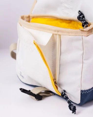 Scooty Handlebar Cross-body Bag Convertible Blue And Yellow Recycled Sail - Image 9