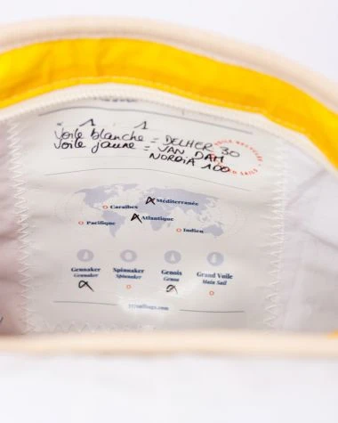 Scooty Handlebar Cross-body Bag Convertible Blue And Yellow Recycled Sail - Image 10