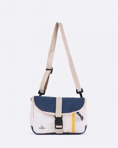 Scooty Handlebar Cross-body Bag Convertible Blue And Yellow Recycled Sail