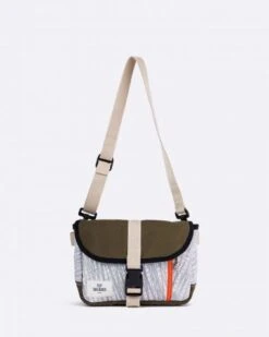 Scooty Handlebar Cross-body Bag Convertible Khaki And Orange Recycled Sail